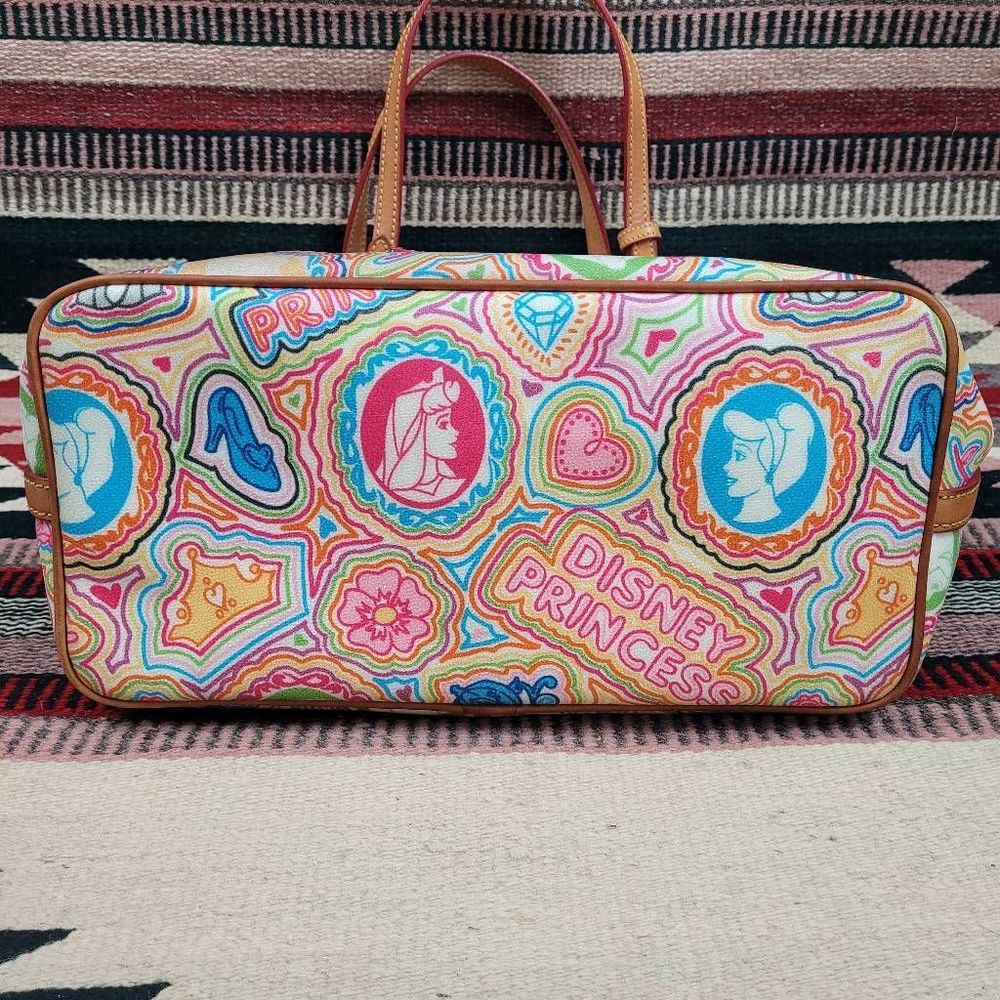 Dooney & Bourke Disney Pop Princess Tote Purse Colorful Coated Canvas Leather - Picture 6 of 12